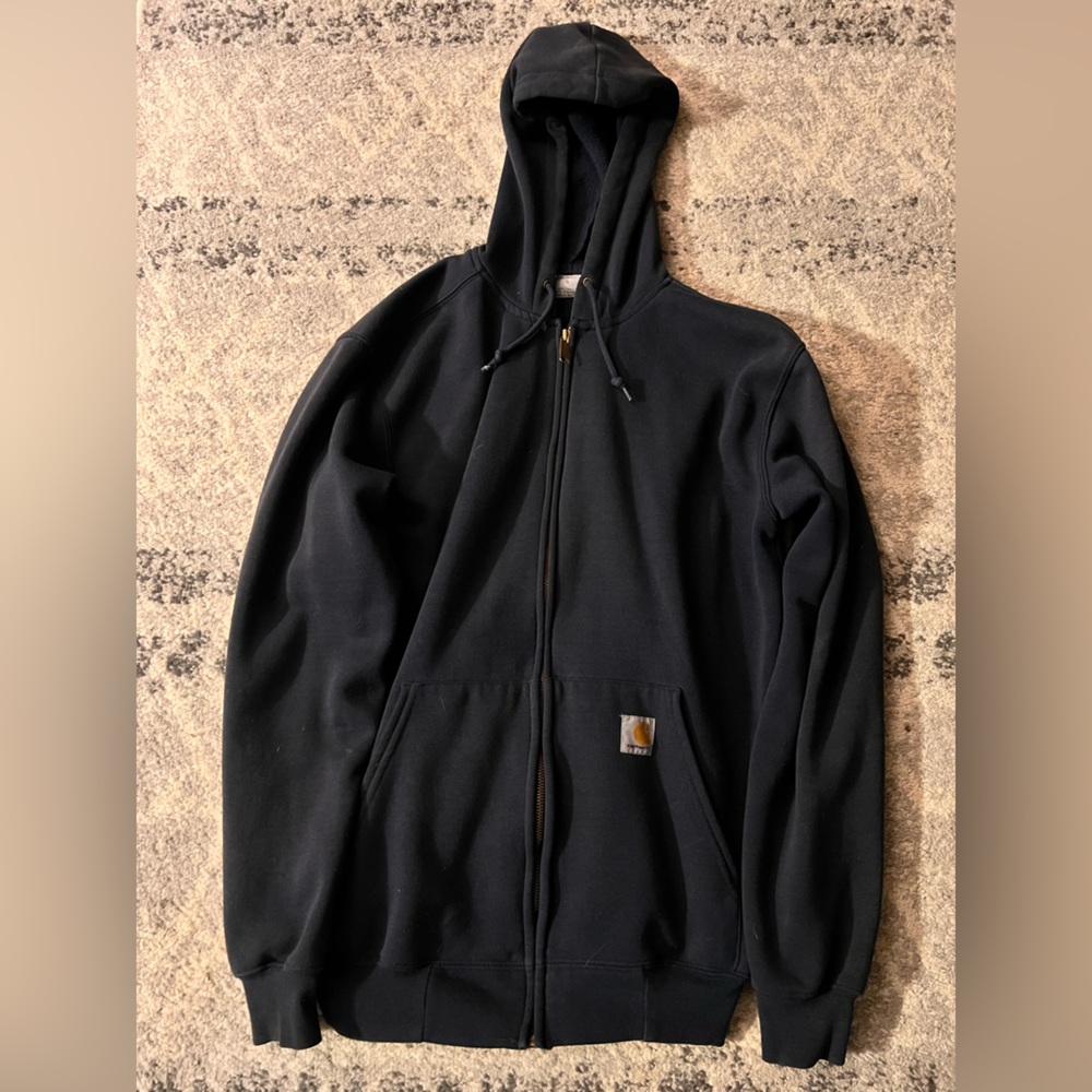 Navy Carhart zip up hoodie